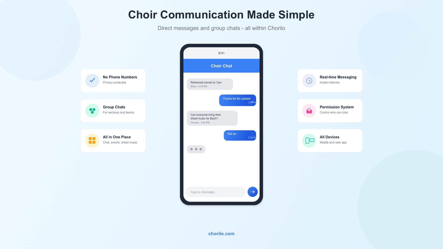 Die neue Chat-Funktion: Schnelle Kommunikation direkt in Chorilo